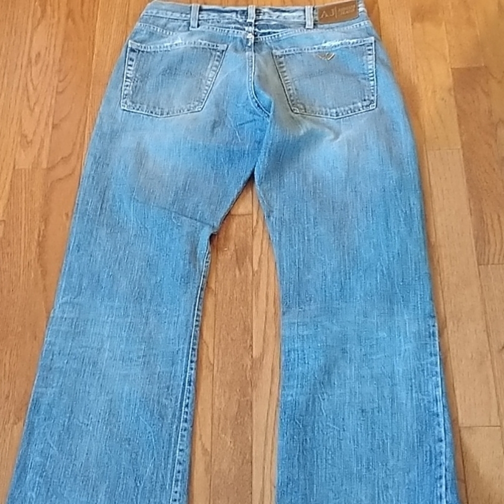 AJ/Armani Distressed Bootcut Jeans sz 32 - Picture 9 of 13